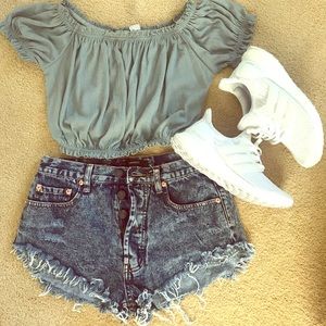 SOLD 🔒 High-Waist Denim Festival Shorts